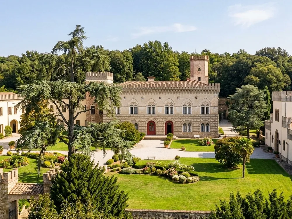 Lispida Castle (Villa Italia), a former monastery rebuilt in 1880 near Monselice, Veneto, Italy