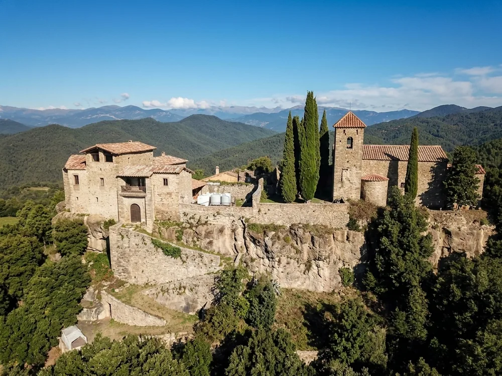 Llaés Castle, a whole-property castle rental in the volcanic Garrotxa region, Girona province, Catalonia, Spain