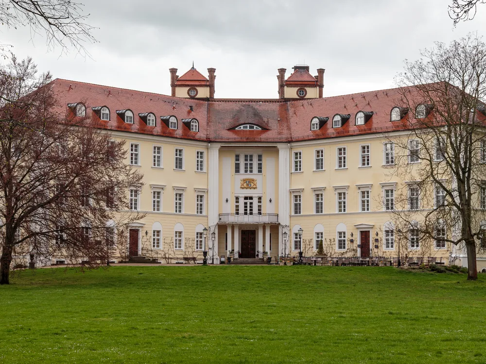 Lübbenau Castle (Schloss Lübbenau) at the edge of the Spreewald, Brandenburg, Germany