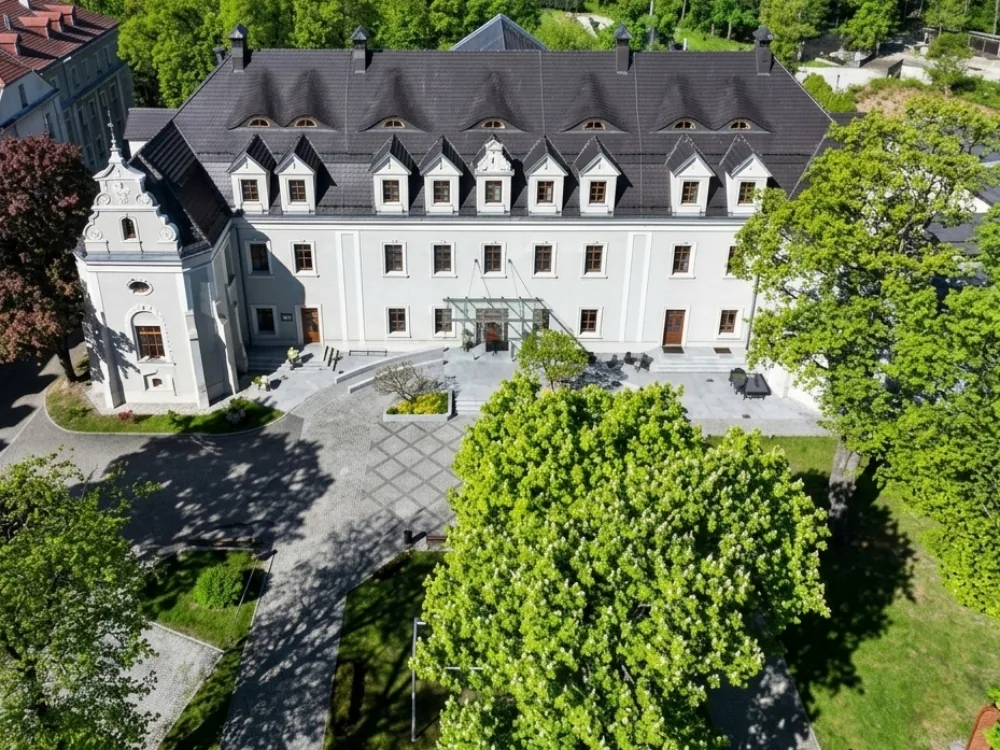 Lubliniec Castle in Silesia, Poland — a castle of the Dukes of Opole, first recorded in 1397, now a Baroque hotel with a spa