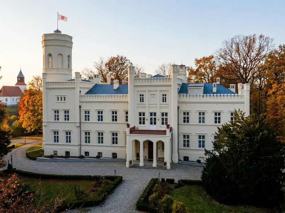 Mierzęcin Palace near Dobiegniew, Lubusz, Poland — an English Neo-Gothic palace built in 1861–1863, now a wellness and wine resort