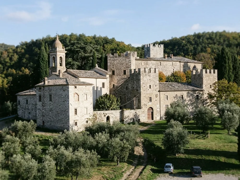 Modanella Castle, a wine estate established in 1753 near Rapolano Terme, Tuscany, Italy