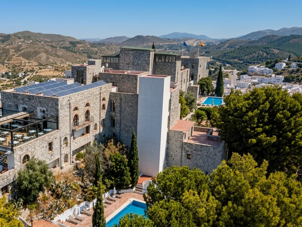 Monda Castle, whose Almohad polygonal tower is a typological sibling of Seville's Torre del Oro, Málaga province, Spain