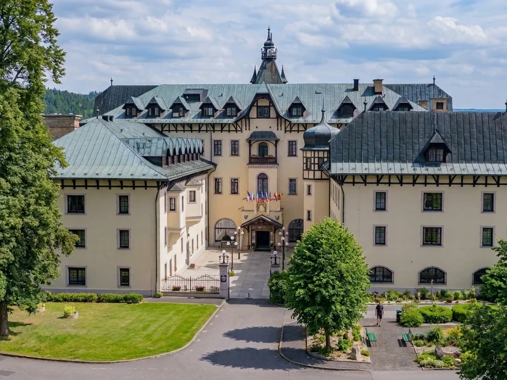 Chateau Monty, a château-style spa resort above Mariánské Lázně, Czech Republic