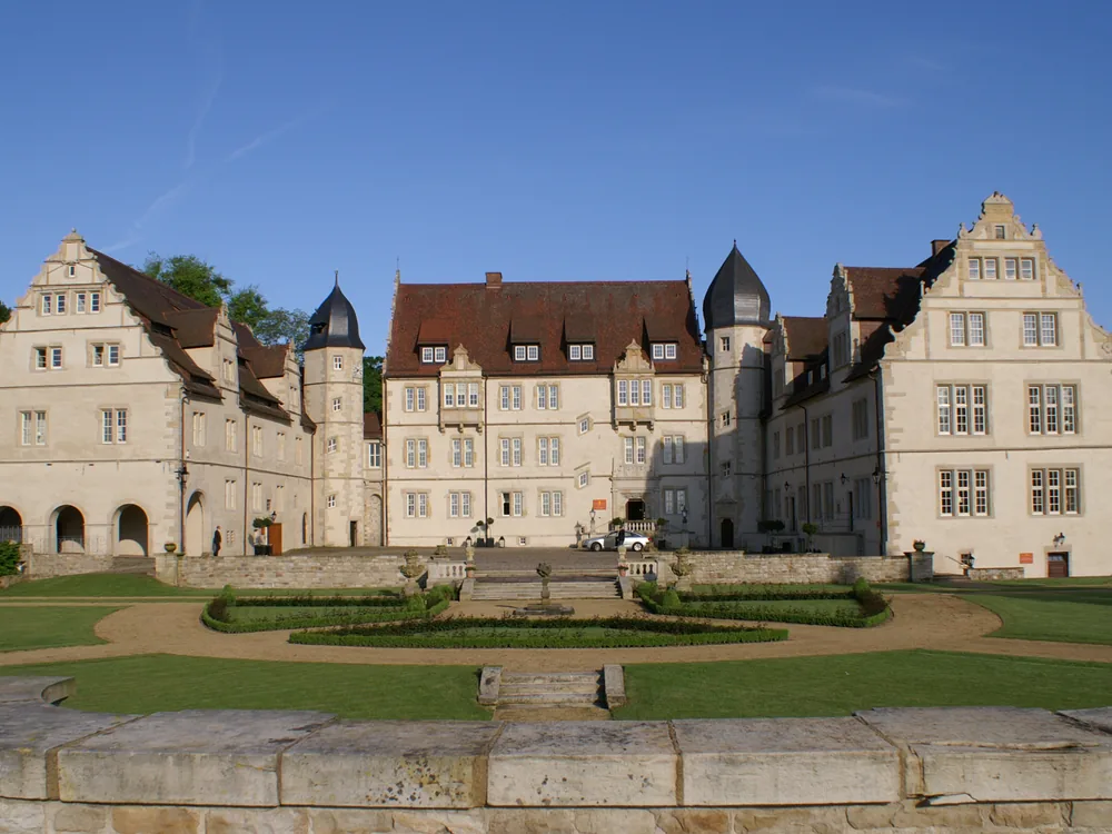 Münchhausen Castle (Schlosshotel Münchhausen) in Aerzen, Lower Saxony, Germany, a Renaissance castle built in 1570