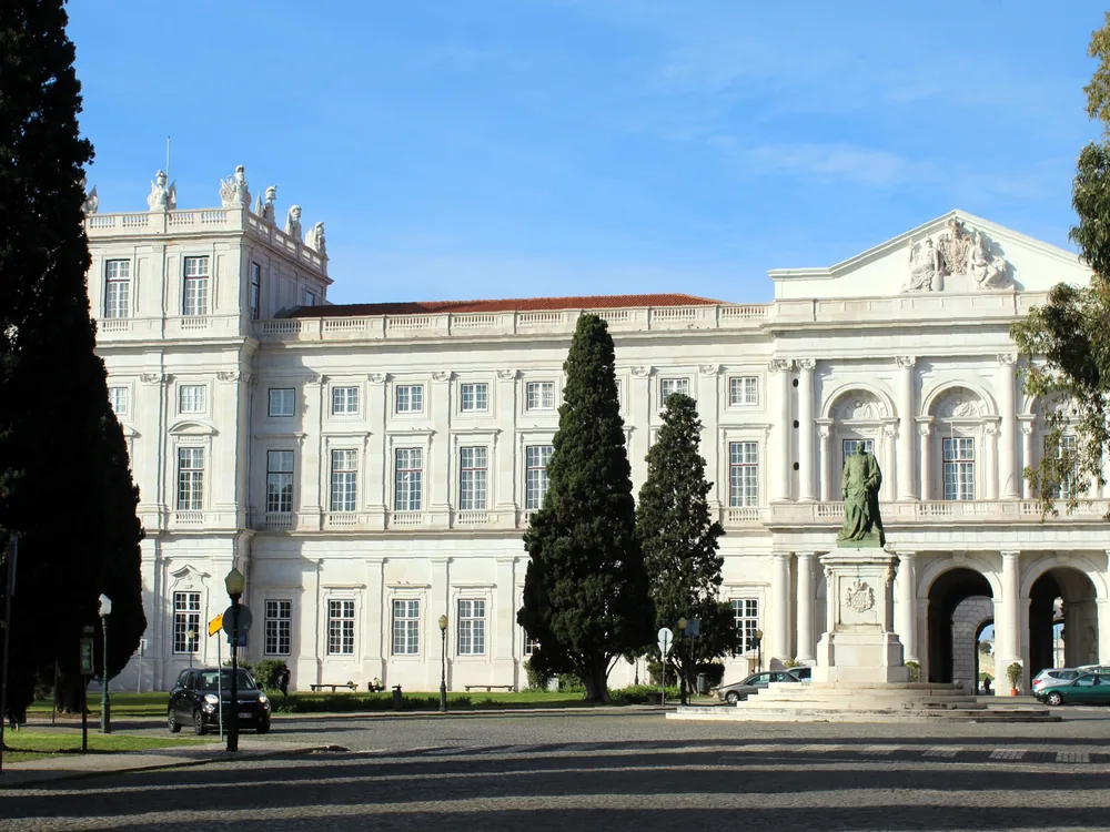 The National Palace of Ajuda in Lisbon — the never-completed Neoclassical royal palace that began replacing what the 1755 earthquake destroyed, still used for Portuguese state ceremonies today