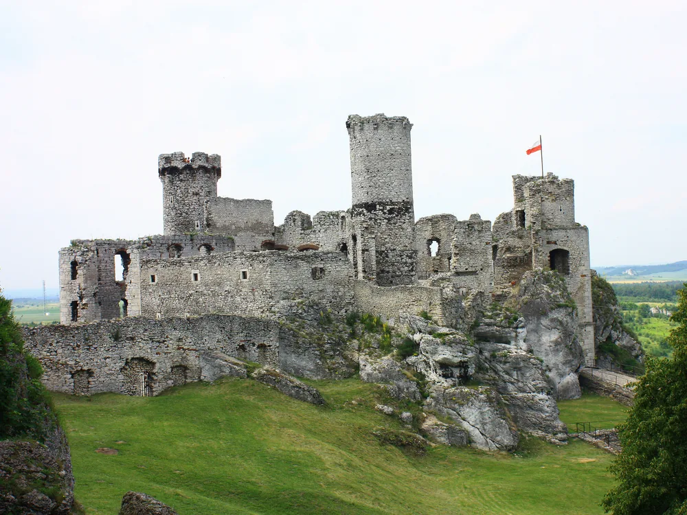 Ogrodzieniec Castle Gothic towers and ruins on a limestone crag in southern Poland