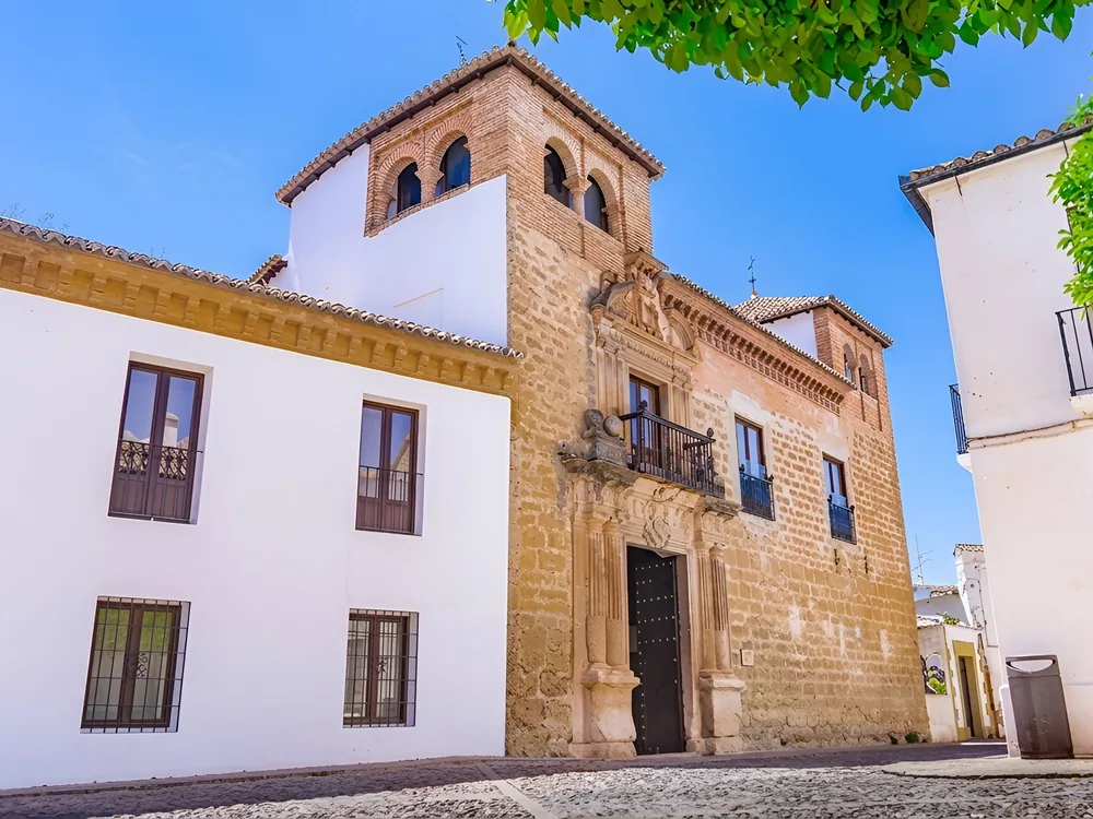 The arcaded inner courtyard of the Palace of Mondragón with Mudéjar tilework, Ronda, Andalusia