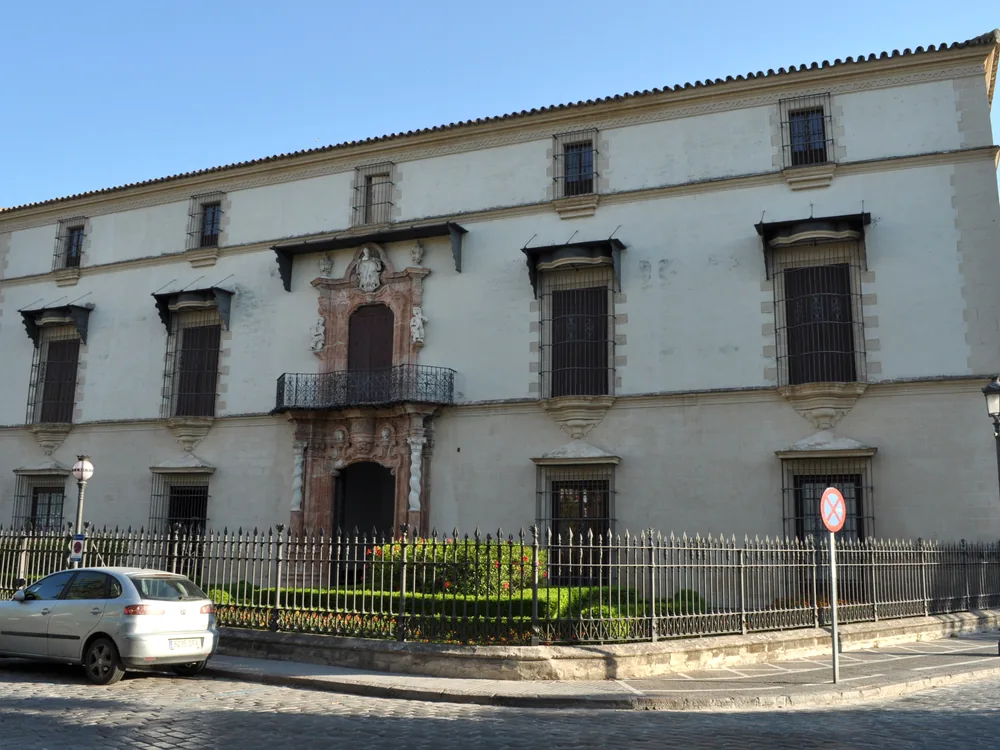 Palacio Domecq in Jerez de la Frontera — the 18th-century Baroque townhouse of the Domecq sherry dynasty, with its ornate stucco courtyard in the heart of Jerez's historic centre