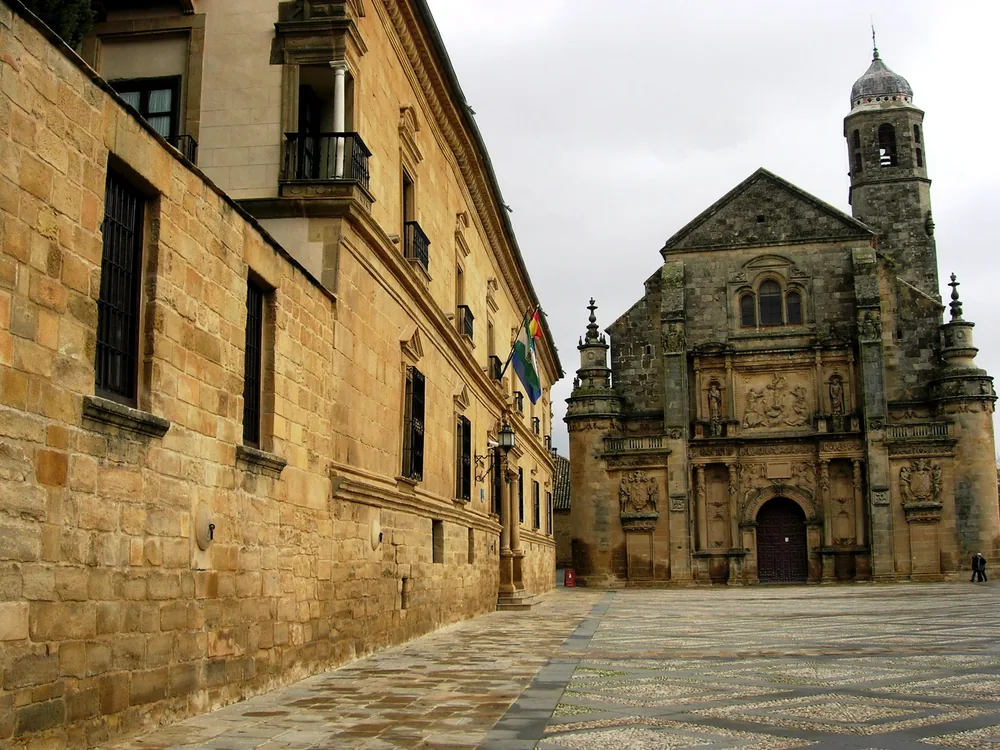 Palacio Vela de los Cobos — the Renaissance palace with its arcaded corner loggia in the UNESCO World Heritage historic centre of Úbeda, Jaén province, Andalusia, Spain