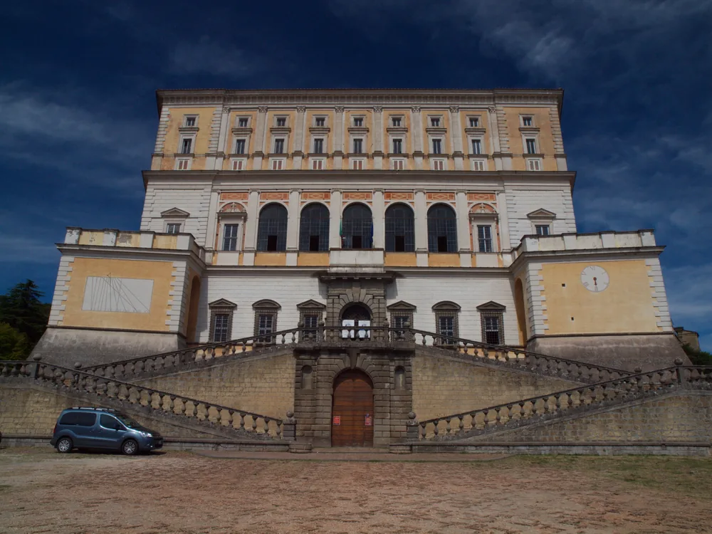 Palazzo Farnese Caprarola — Vignola's Mannerist pentagonal fortress-palace above the village of Caprarola in the Cimini Hills, Lazio, Italy
