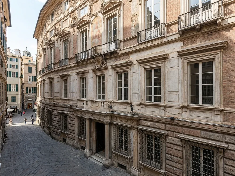 Palazzo Imperiale on Via Garibaldi, Genoa — Giovanni Battista Castello's c.1560 Late Renaissance facade on the UNESCO Strada Nuova, with Luca Cambiaso frescoes decorating the interior rooms