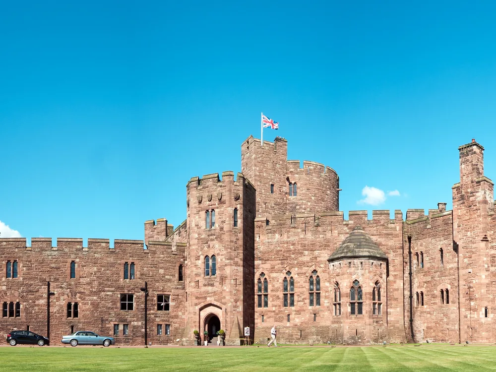 Peckforton Castle in the Peckforton Hills, Cheshire, England, a Victorian recreation of a medieval fortress built 1844-1851