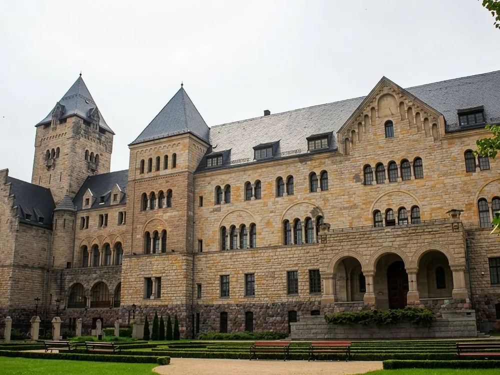 The Poznań Imperial Castle's neo-Romanesque towers rising above the Imperial Quarter, the only purpose-built imperial castle of Kaiser Wilhelm II