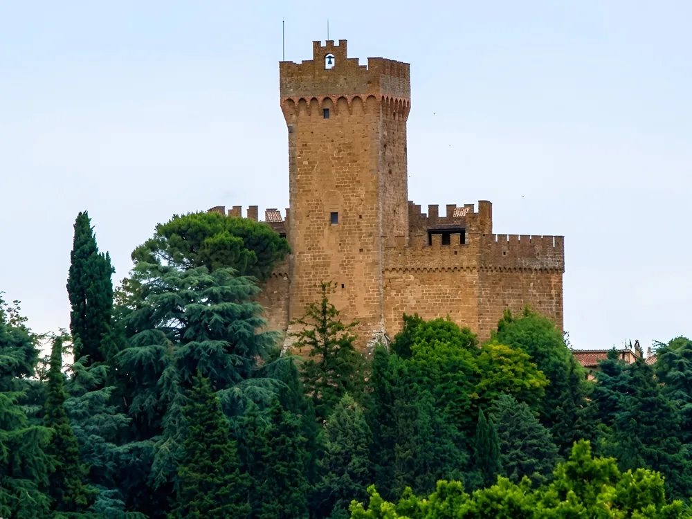Proceno Castle (Castello di Proceno), a pentagonal medieval fortress on the Via Cassia, Lazio, Italy