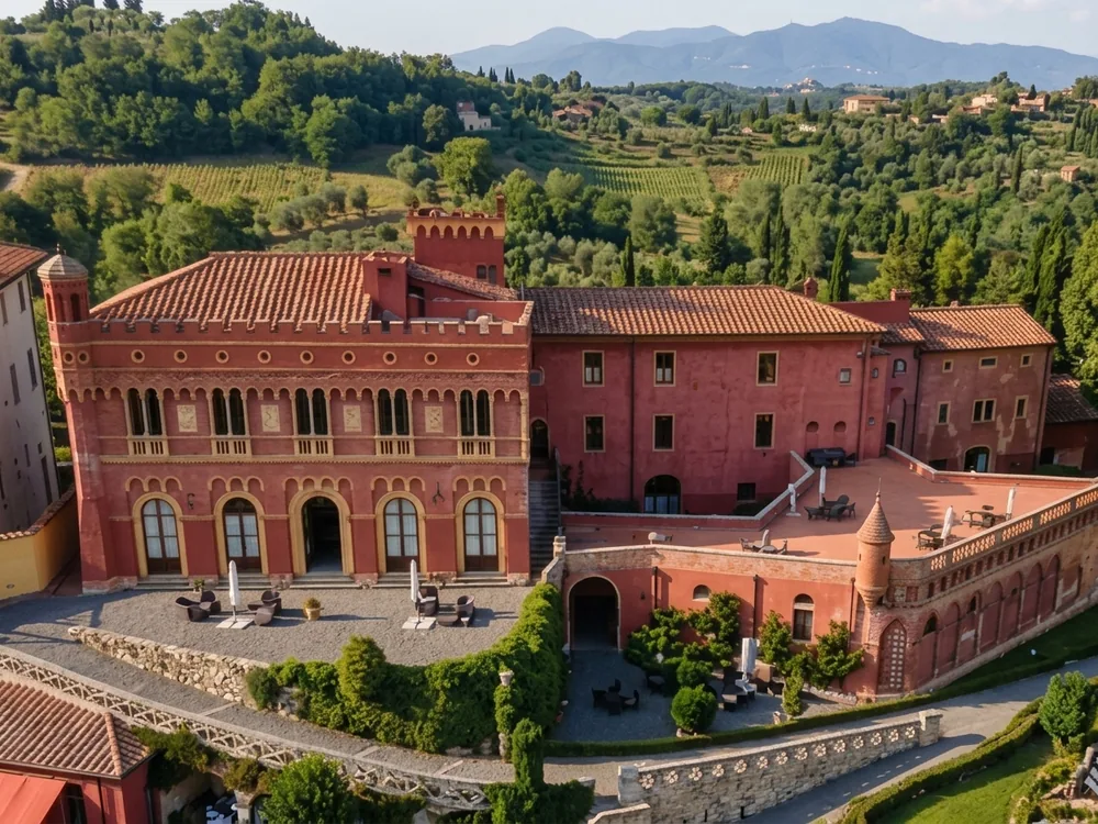 San Ruffino Castle, a 17th-century castle and farmhouse resort near Lari, Pisa province, Tuscany, Italy