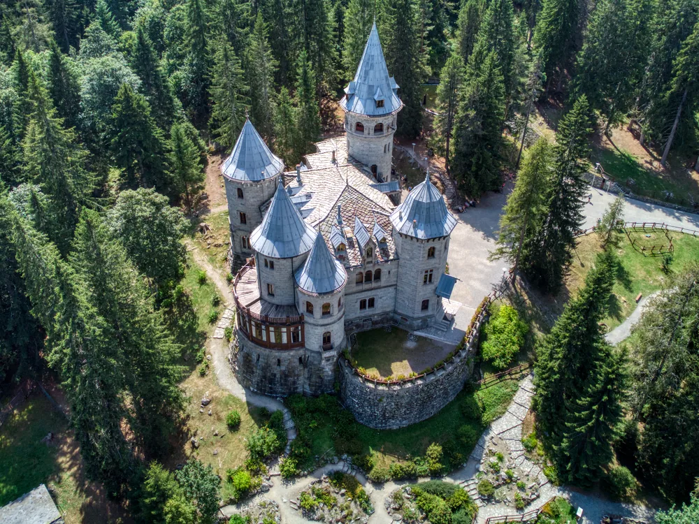 Castel Savoia above Gressoney-Saint-Jean in the Aosta Valley, Italy — Queen Margherita of Savoy's eclectic five-towered summer villa