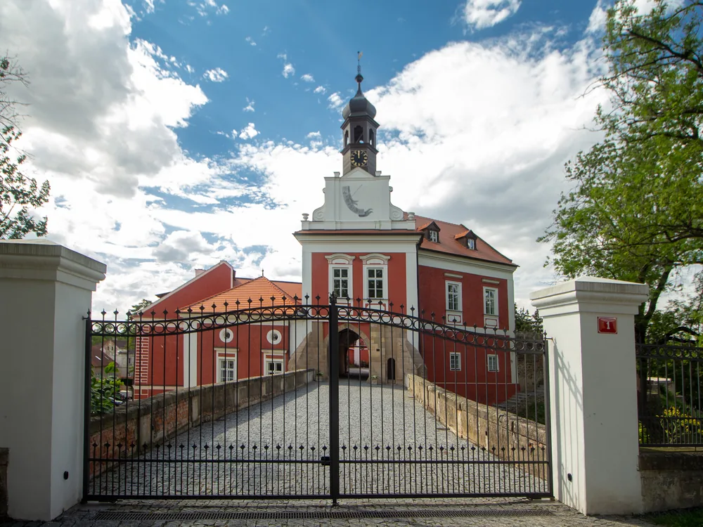 Škvorec Castle, known as Savoia Castle, east of Prague, Czech Republic — the surviving part of a Gothic-Renaissance castle, now a boutique hotel