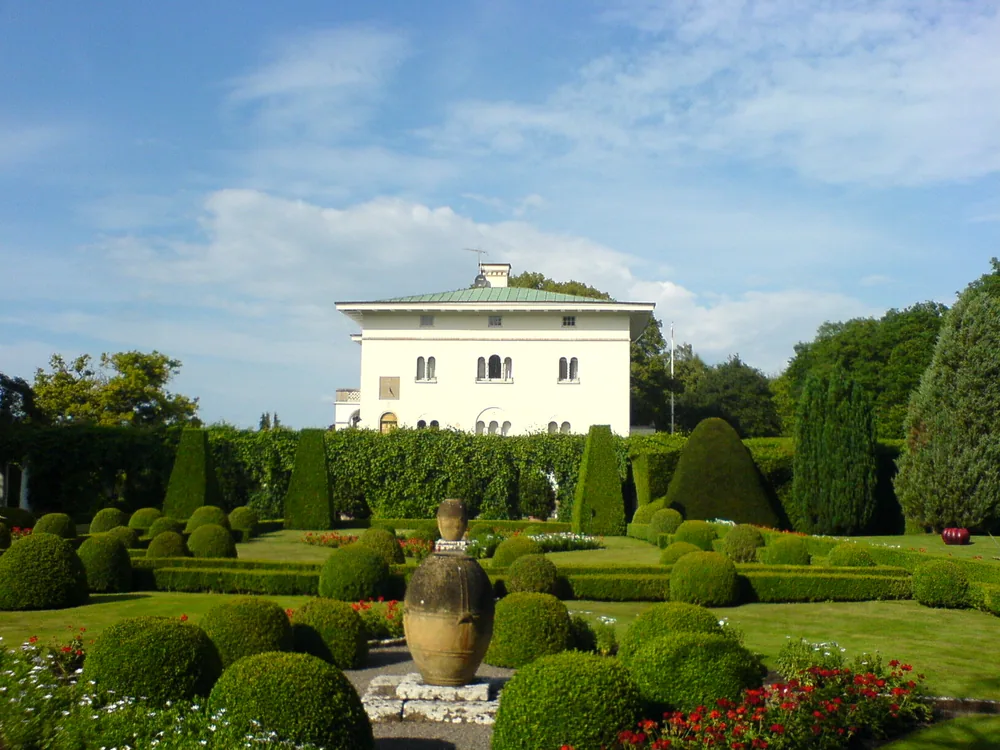 Solliden Royal Palace on the island of Öland — the Italian Renaissance-style summer residence of the Swedish royal family, with terraced gardens above the Baltic Sea