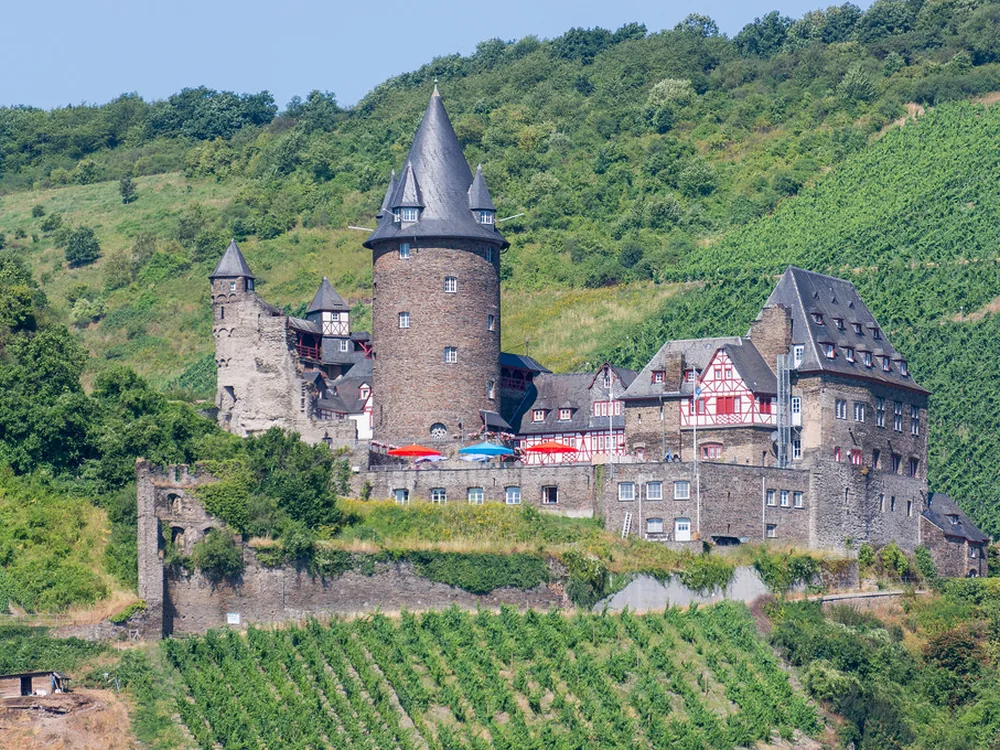 Stahleck Castle above Bacharach and the Rhine gorge in Rhineland-Palatinate