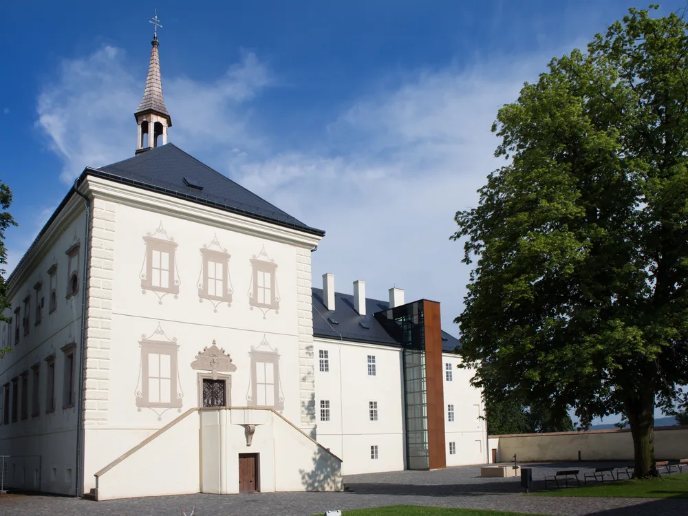 Svijany Château opposite the Svijany brewery in the Bohemian Paradise, Czech Republic — a Renaissance fortress turned château, now a hotel