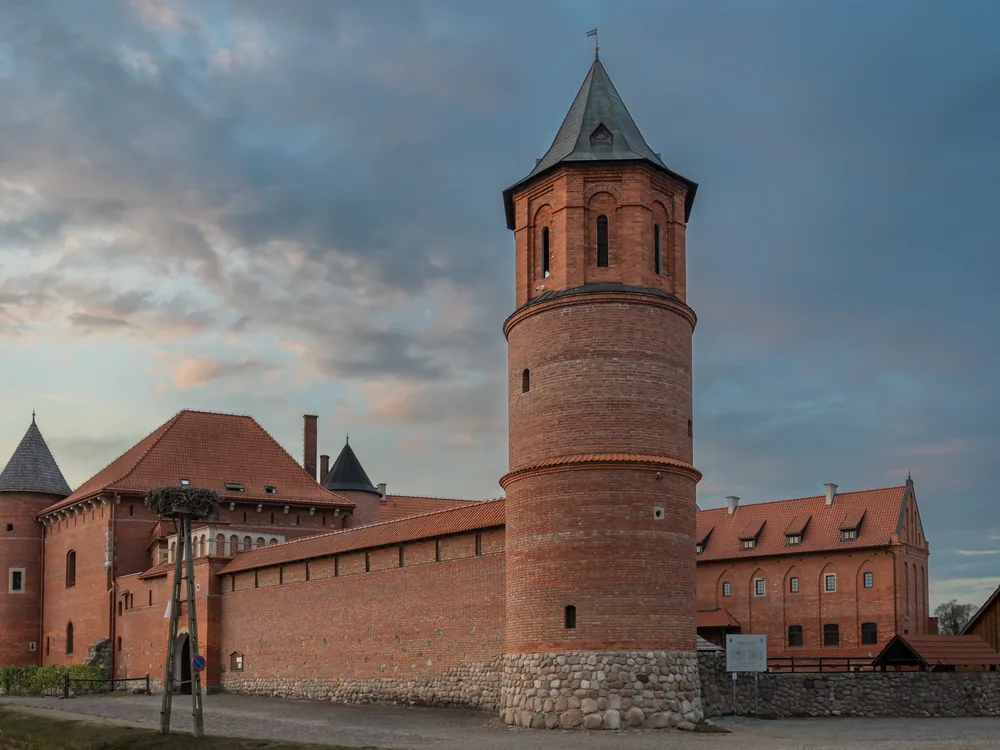 Tykocin Castle on an island in the Narew river, Podlaskie Voivodeship, Poland — a 21st-century reconstruction of the 16th-century royal castle