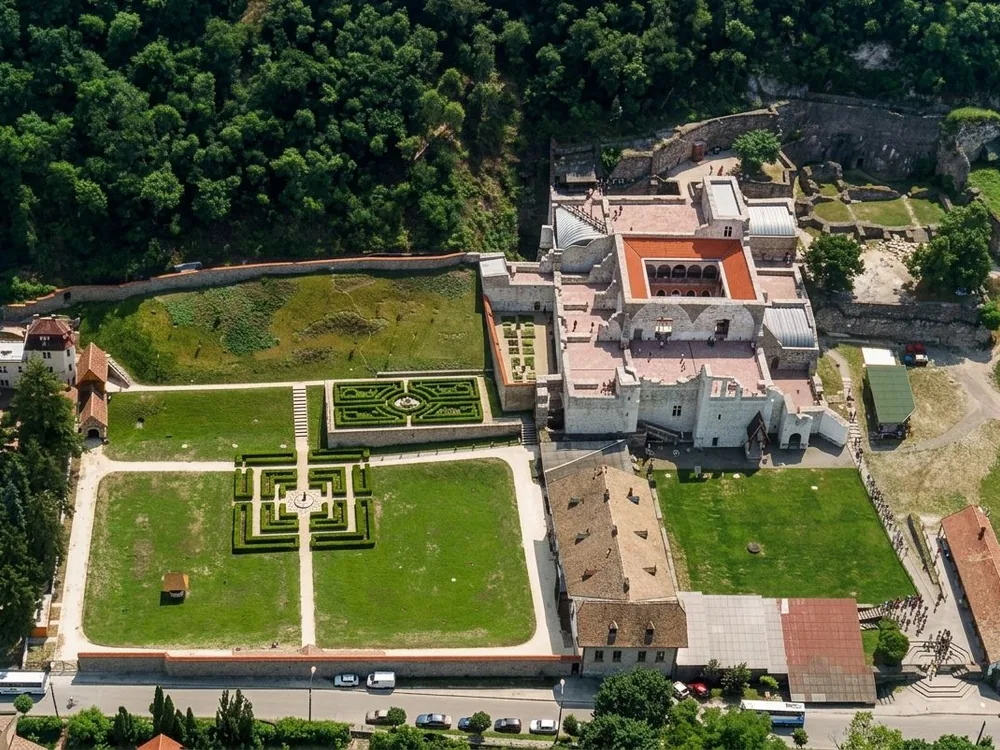 Excavated courtyard of Visegrád Royal Palace on the Danube Bend in Hungary