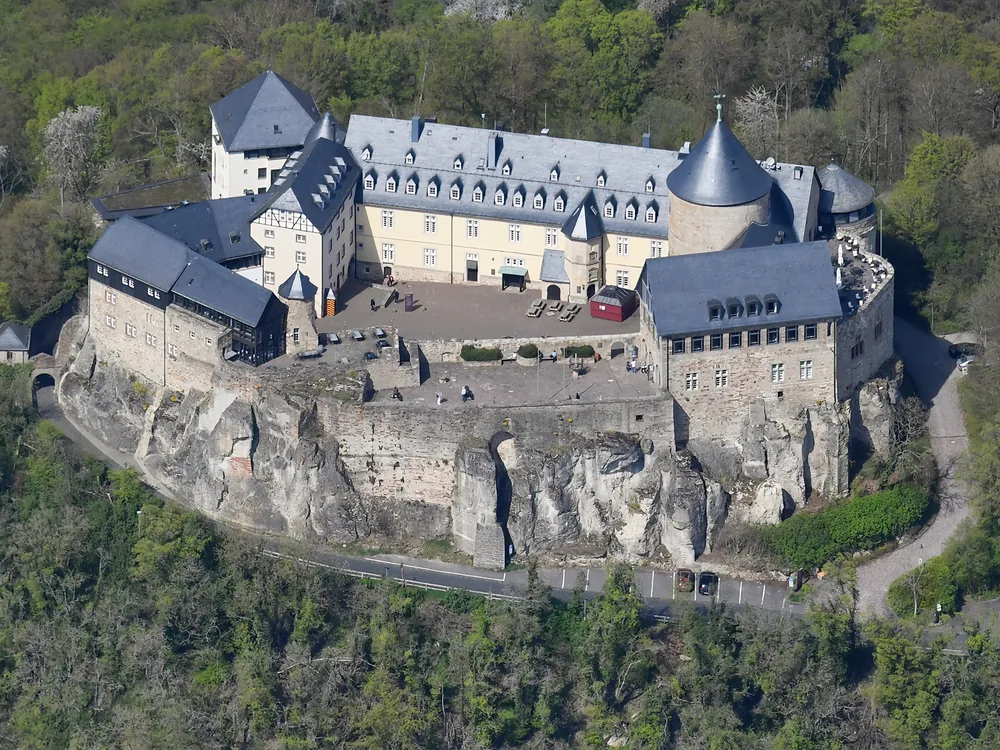Waldeck Castle above Lake Edersee in the Kellerwald-Edersee National Park, Hesse, Germany