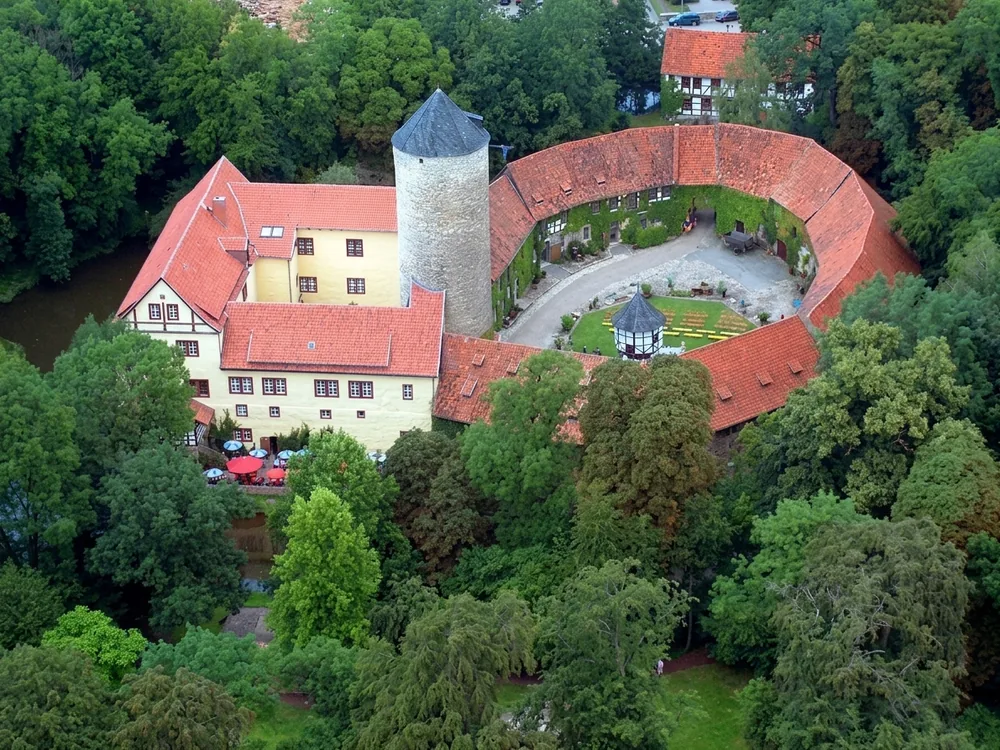 Westerburg Castle (Wasserschloss Westerburg) near Dedeleben in the Harz district, Saxony-Anhalt, Germany — not the Westerburg in the Westerwald