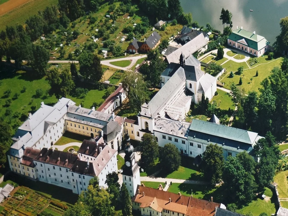 Žďár nad Sázavou Château, a former Cistercian monastery in the Vysočina Region, Czech Republic, rebuilt by Jan Blažej Santini-Aichel