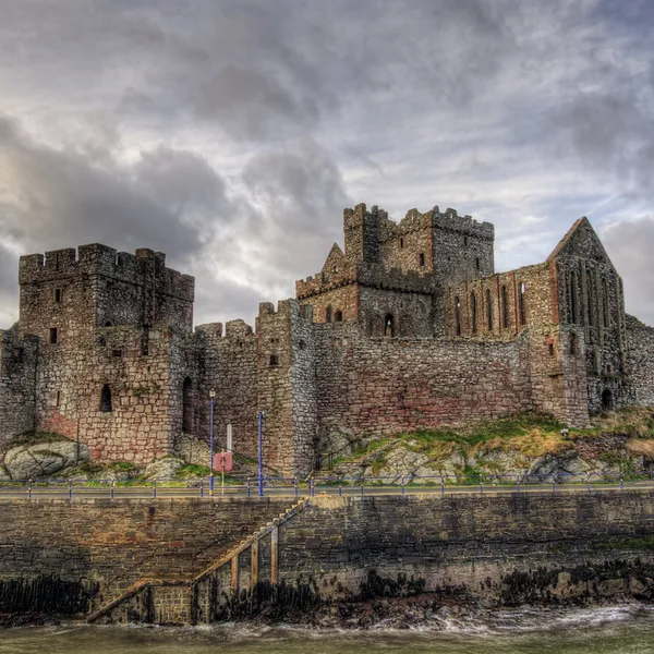 Castle Rushen limestone keep in Castletown, Isle of Man