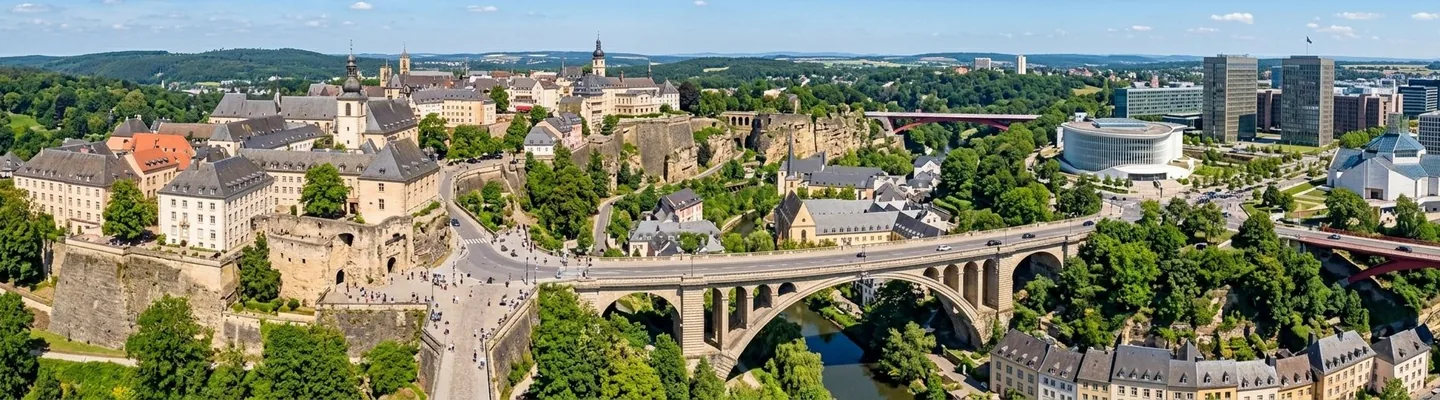 Vianden Castle perched dramatically above the Our river valley