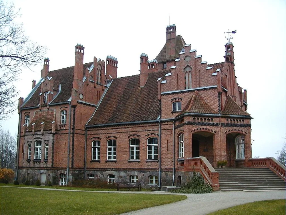 Jaunpils Castle in the Tukums region of Latvia — a 14th-century Livonian Order castle with its square tower and curtain walls intact