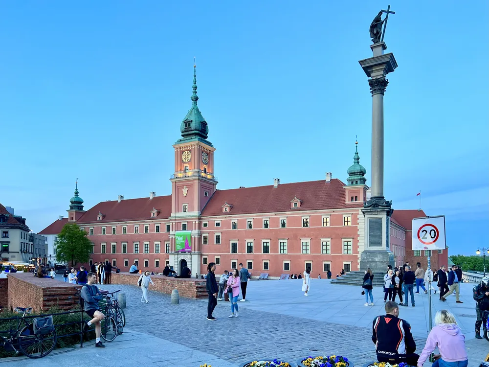 The Royal Castle of Warsaw on Castle Square in the reconstructed UNESCO-listed Old Town, Poland